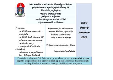 Vatra Ústavy 2026 – pozvánka